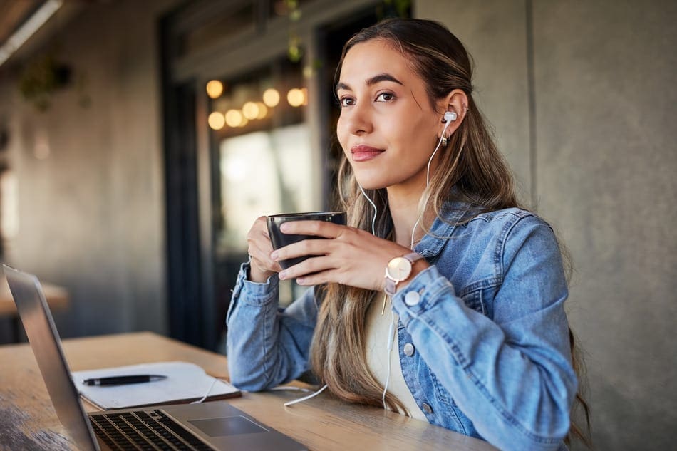 Woman on a computer